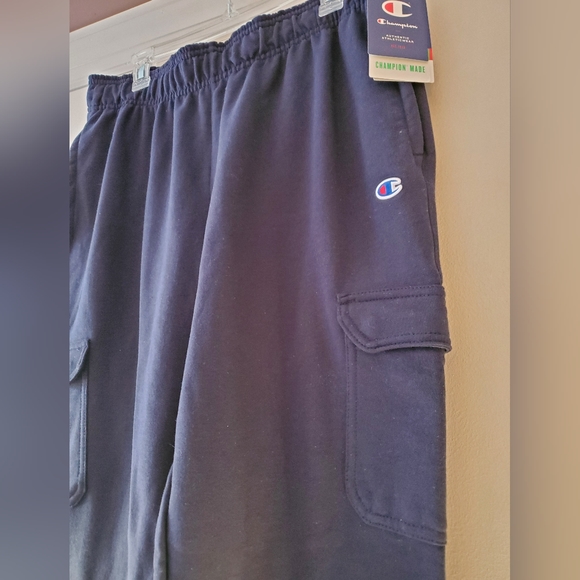Navy Blue Men's Champion Cargo Sweatpants - Picture 3 of 8